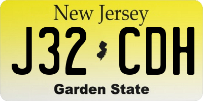 NJ license plate J32CDH