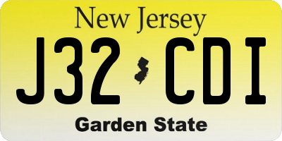 NJ license plate J32CDI