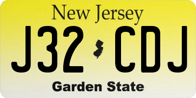 NJ license plate J32CDJ