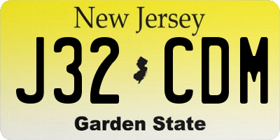 NJ license plate J32CDM