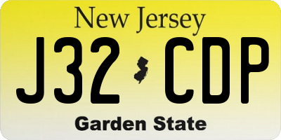 NJ license plate J32CDP
