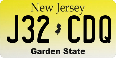 NJ license plate J32CDQ