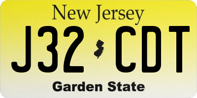 NJ license plate J32CDT