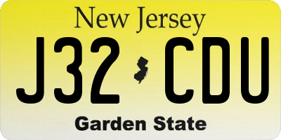 NJ license plate J32CDU
