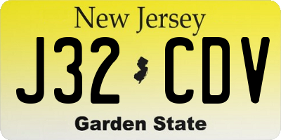 NJ license plate J32CDV