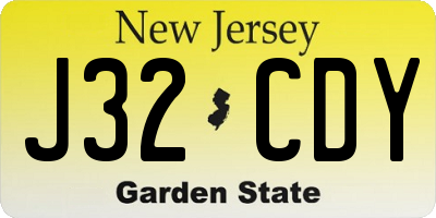 NJ license plate J32CDY