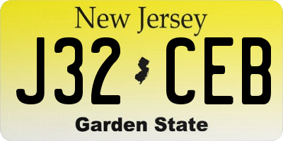 NJ license plate J32CEB