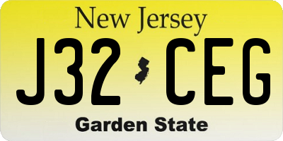 NJ license plate J32CEG
