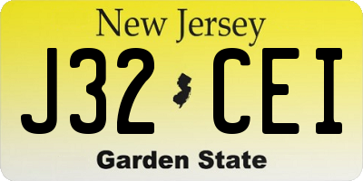 NJ license plate J32CEI