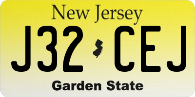 NJ license plate J32CEJ