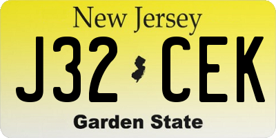 NJ license plate J32CEK