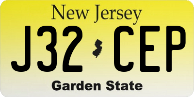 NJ license plate J32CEP
