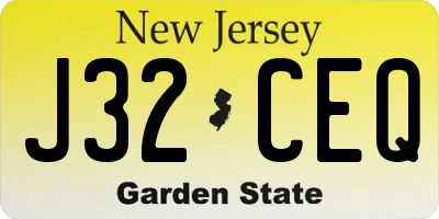 NJ license plate J32CEQ