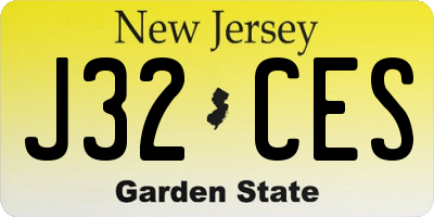 NJ license plate J32CES