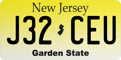 NJ license plate J32CEU