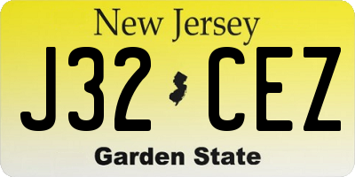 NJ license plate J32CEZ