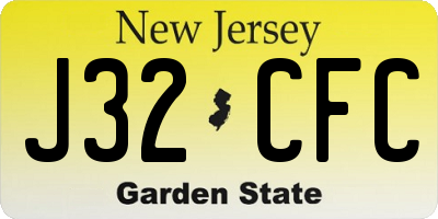 NJ license plate J32CFC