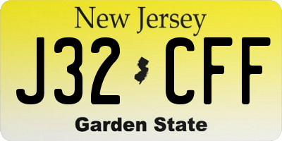NJ license plate J32CFF