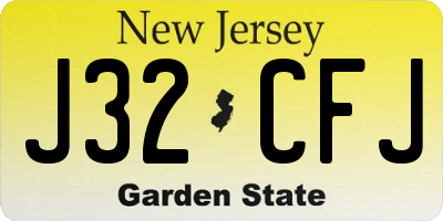 NJ license plate J32CFJ