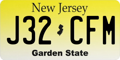 NJ license plate J32CFM
