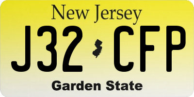 NJ license plate J32CFP