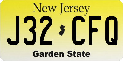 NJ license plate J32CFQ