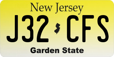 NJ license plate J32CFS
