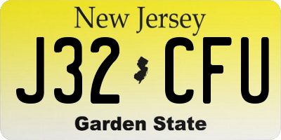 NJ license plate J32CFU
