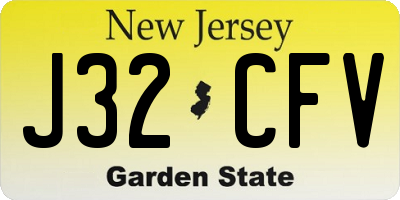 NJ license plate J32CFV