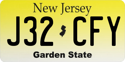 NJ license plate J32CFY