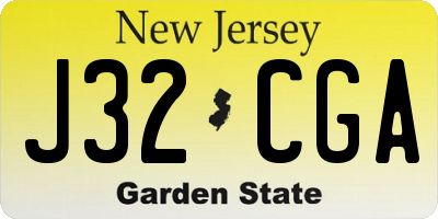 NJ license plate J32CGA