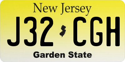NJ license plate J32CGH