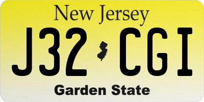 NJ license plate J32CGI