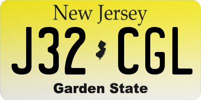 NJ license plate J32CGL