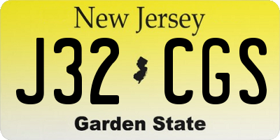 NJ license plate J32CGS