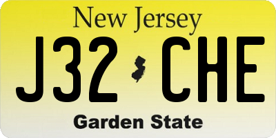 NJ license plate J32CHE