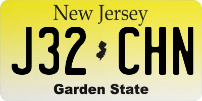 NJ license plate J32CHN