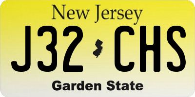 NJ license plate J32CHS