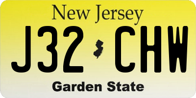 NJ license plate J32CHW