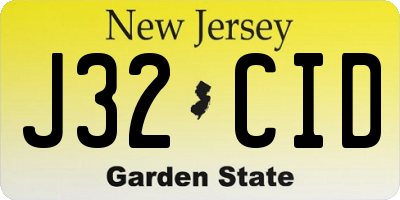NJ license plate J32CID