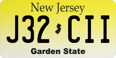 NJ license plate J32CII