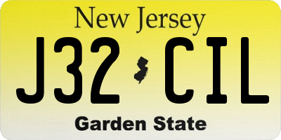 NJ license plate J32CIL