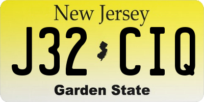 NJ license plate J32CIQ