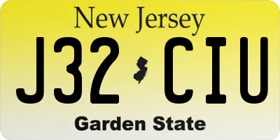 NJ license plate J32CIU