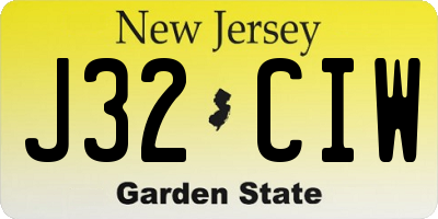 NJ license plate J32CIW