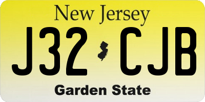 NJ license plate J32CJB