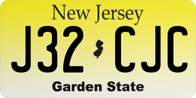 NJ license plate J32CJC