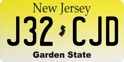 NJ license plate J32CJD