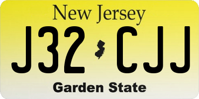 NJ license plate J32CJJ