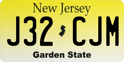NJ license plate J32CJM